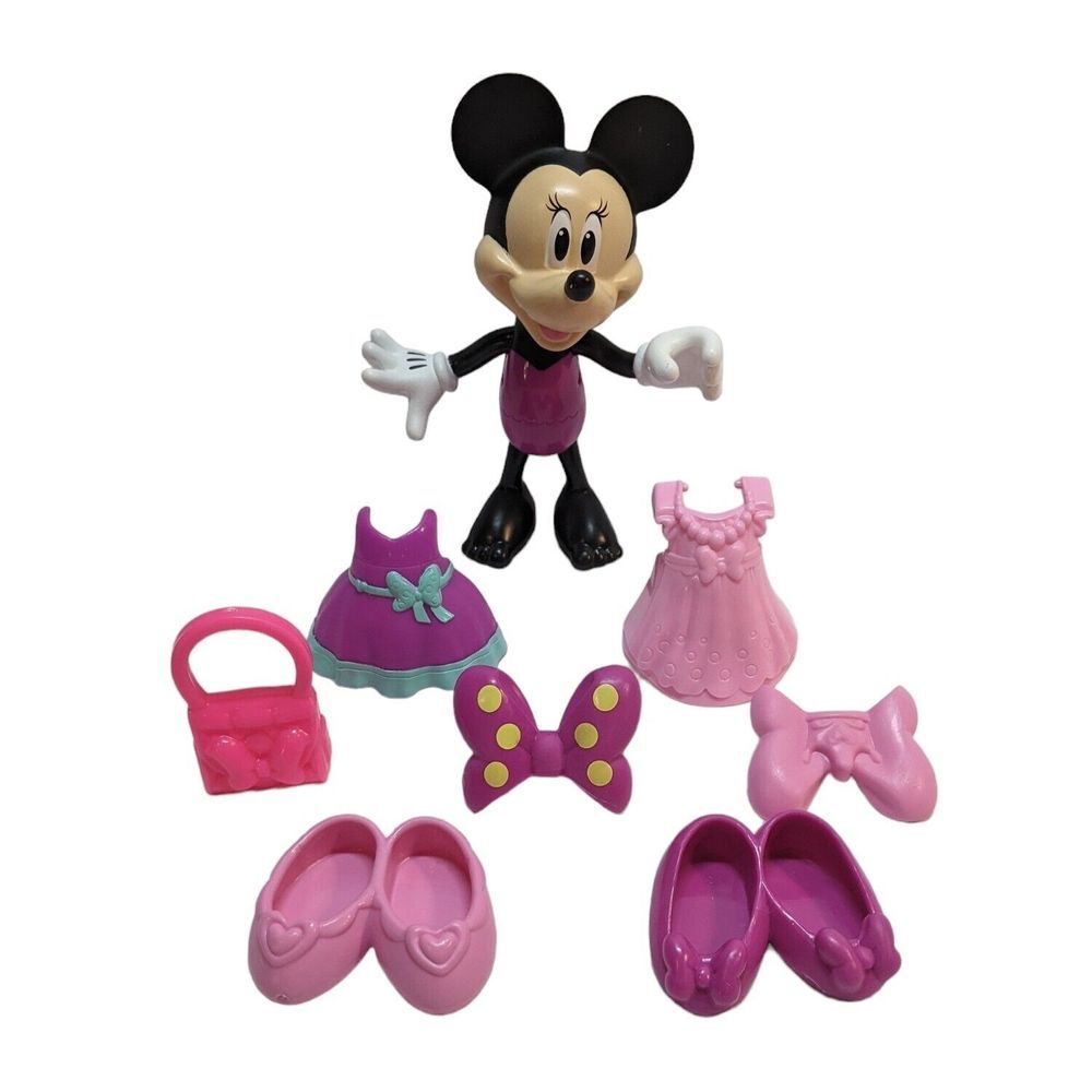 Disney‎ Minnie Mouse Princess Bow-tique Snap 'n Style Lot Doll Pose Dress Up #1